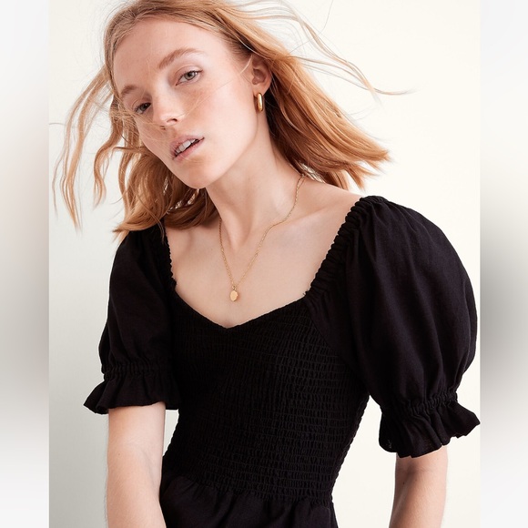 Madewell Linen-Blend Lucie Smocked Mini Dress - Picture 4 of 10